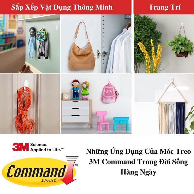 Móc dán tường kiểu vuông Command™ 17501ANZ - Chịu lực 900g - 2 cái/vỉ, , large image number null
